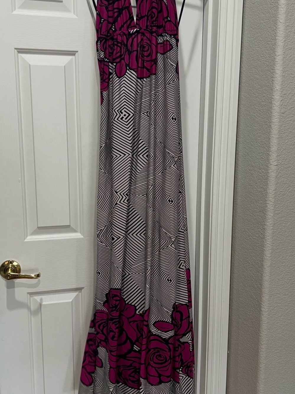 cameo VTG Y2K 90’s Flowy Beachy Boho Fairy  Halter Maxi Deep-V Dress M - Picture 9 of 10